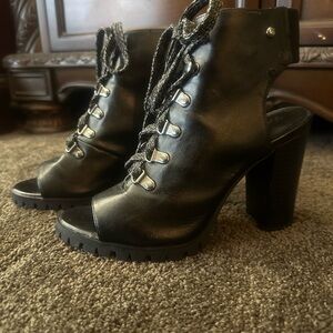 Simply Vera Vera Wang Black Lace-Up Heeled Boots
